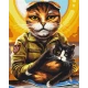 Картина за номерами Котик воєначальник  40х50 см BS54082