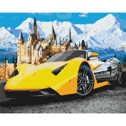 Картина за номерами Lamborghini біля замку BS28723