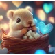 Алмазна мозаїка  Щасливий хом'ячок з сердечком  20*20см