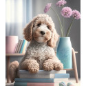 Алмазна мозаїка Маленький друг серед книг  30*40см