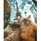 Алмазна мозаїка Котяча пригода в Парижі 30*40см