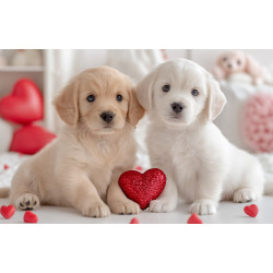Алмазна мозаїка Кохання цуциків 30*40см