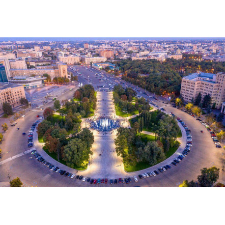 Алмазна мозаїка Площа Свободи у Харкові  без підрамника, 30*40см