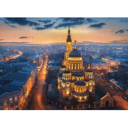 Алмазна мозаїка Захід над Харковом без підрамника, 30*40см