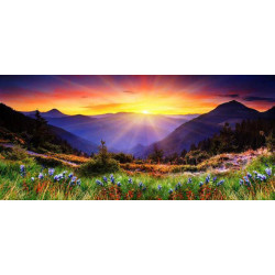 Алмазна мозаїка Гірський захід  без підрамника, 30*40см