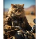 Алмазна мозаїка Кіт на байку без підрамника, 30*40см