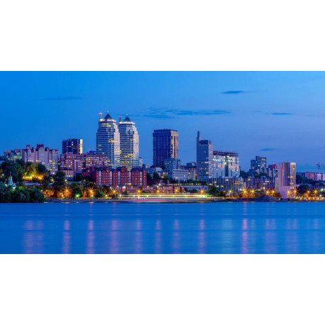 Алмазна мозаїка Нічне місто на березі річки 40*50см
