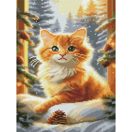 Алмазна мозаїка Муркотик спостерігає 30х40