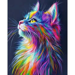 Алмазна мозаїка Яскравий котик 40х50