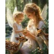 Алмазна мозаїка Ангелочки з оленятами 40х50
