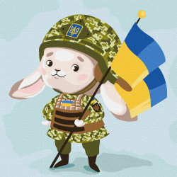 Картина за номерами  Зайчик - захисник  КНО2402