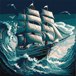 Картина за номерами Шторм на морі  40*40см КНО2775
