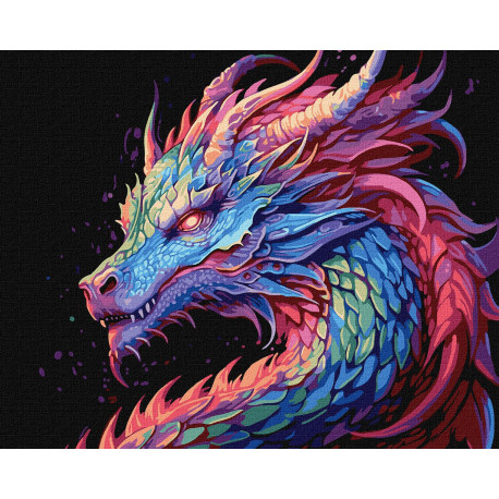 Картина за номерами Барвистий дракон 40x50 см КНО5113