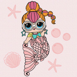 Картина за номерами L.O.L. Surprise! Mermaids Neon QT 40х40 см КНО6264