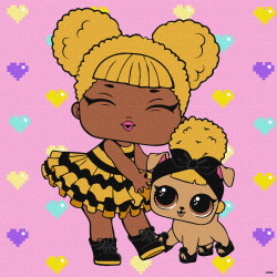 Картина за номерами L.O.L. Surprise!TroopSurprise Queen Bee With Queen Pup 40х40 КНО6287