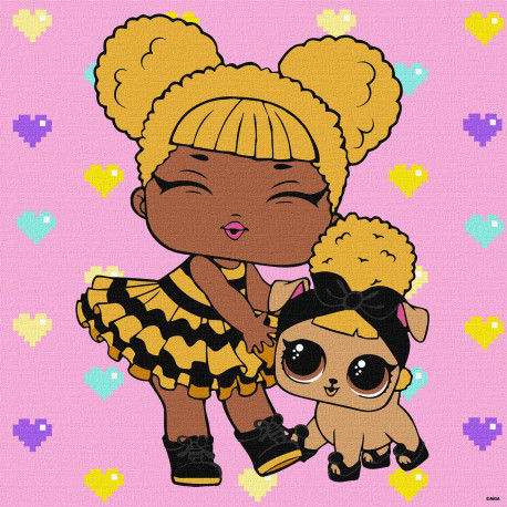 Картина за номерами L.O.L. Surprise!TroopSurprise Queen Bee With Queen Pup 40х40 КНО6287