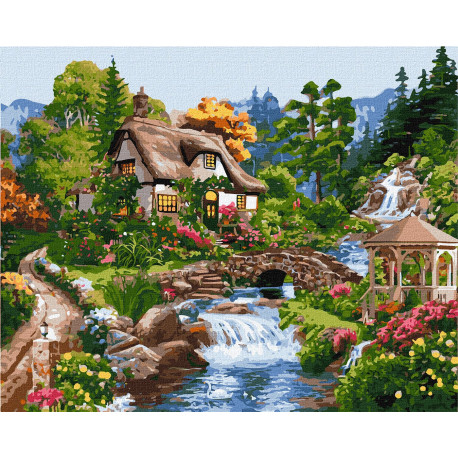 Картина за номерами Заміський котедж 40х50 см КНО6320