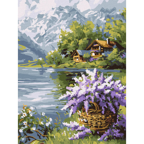 Картина за номерами Бузковий кошик 30х40см КНО6357