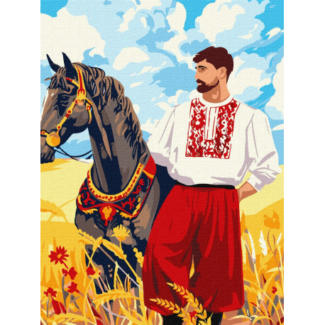 Картина за номерами Козак у полі КНО8467