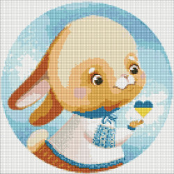 Алмазна мозаїка кою "Зайчик" AMO7432 40х40см