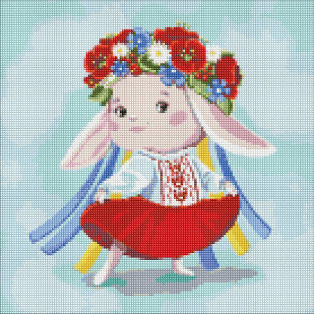 Алмазна мозаїка Зайка-україночка 40х40см AMO7581