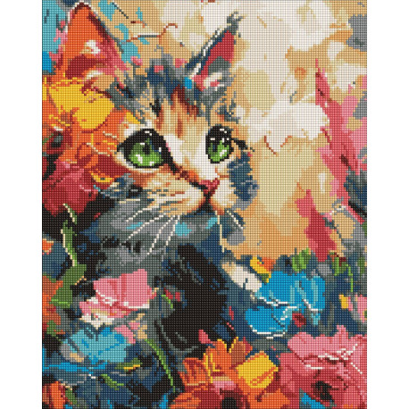 Алмазна мозаїка Пухнастий котик 40х50см AMO7994