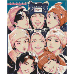 Алмазна мозаїка K-pop, Stray Kids (стрей кідс) 40*50 см OD 31890 dp-a