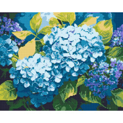 Алмазна мозаїка Блакитна гортензія 40*50 см OD 3489