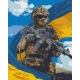 Алмазна мозаїка Воїн ЗСУ з прапором 40*50 см OD 3268