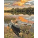 Алмазна мозаїка Човен на заході сонця 40*50 см OD 2196