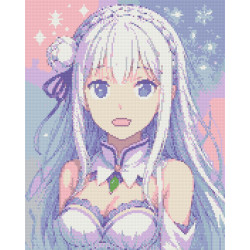Алмазна мозаїка Аніме. Емілія re-zero 40*50 см OD 6013