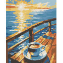 Алмазна мозаїка Пейзаж. Кава на пірсі 40*50 см OD 6006