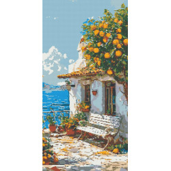 Алмазна мозаїка Італійський пейзаж 40*80 см OD 5115