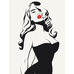 Картина за номерами Lady in black лак 30*40см