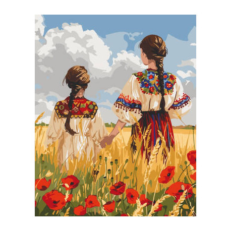 Картина за номерами Україночки лак 40*50см