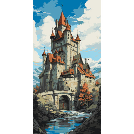 Картина за номерами Казковий замок 40*80см