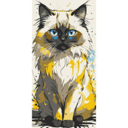 Картина за номерами Гарний котик лак 40*80см