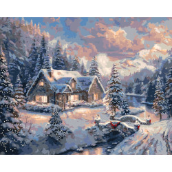 Картина за номерами Зимній пейзаж. Новорічна 40*50 см LW 3253