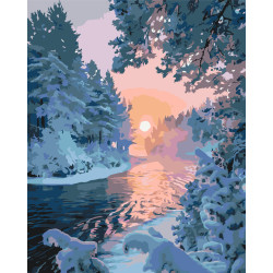 Картина за номерами Зимовий пейзаж 40*50 см LW3096