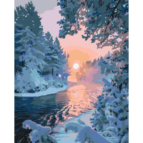 Картина за номерами Зимовий пейзаж 40*50 см LW3096