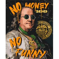 Картина за номерами Франклін. No money no funny. Золоті фарби 40*50 см LW 3284