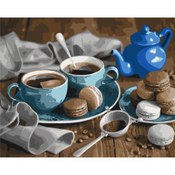 Картина за номерами Натюрморт на кухню з кавою 40*50 см LW 3016