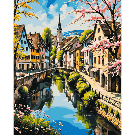 Картина за номерами Пейзаж. Вулички, що ведуть до мрій 40*50 см LW 3497
