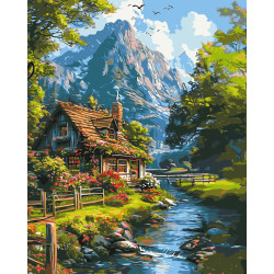 Картина за номерами Пейзаж. Тихе гірське життя 40*50 см LW 3438