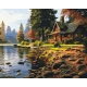 Картина за номерами Краєвид. Будинок у лісі 40*50 см LW 31250