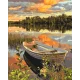 Картина за номерами Човен на заході сонця 40*50 см LW 2196