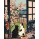 Картина за номерами Котики біля сакури 40*50 см LW 3404