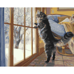 Картина за номерами Зимовий котик 40*50 см LW 31340
