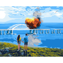 Картина по номерам  Кримському мосту погано LW 3259 40*50