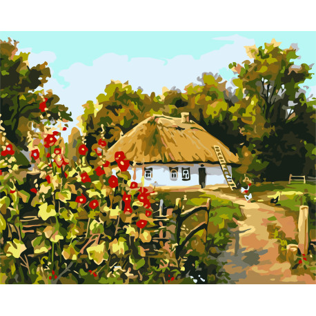 Картина за номерами Українська Хатина 40*50 см LW 3162